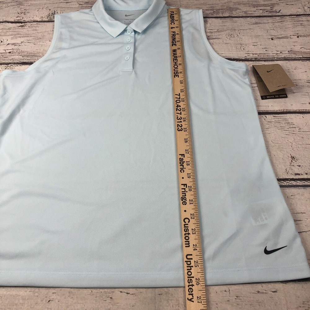 NEW NIKE WOMEN'S DRI FIT MOVE TO ZERO SLEEVELESS GOLF POLO XL NWT - Picture 6 of 11